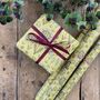 Mustard Retro Flower Wrapping Paper, thumbnail 1 of 4