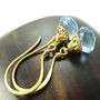 Wedding Blue Topaz Earrings In Gold Vermeil, thumbnail 3 of 10