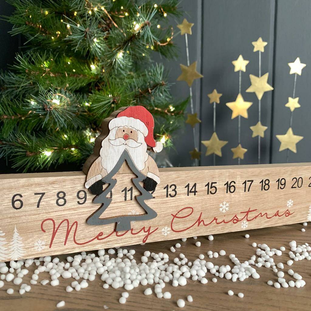 Wooden Merry Christmas Santa Advent Rule, 1 of 3