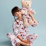 Chiara Girls Pyjama Set With Matching Teddy Bear, thumbnail 6 of 8