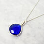 Sapphire September Birthstone Silver Necklace, thumbnail 1 of 5