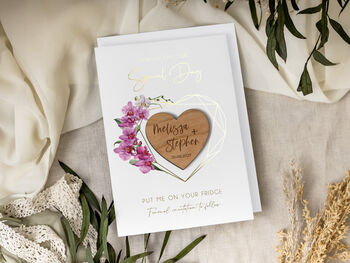Luxury Geometric Orchid Foil Save The Date Magnets, 8 of 9