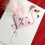 Flamingo Origami Heart Christmas Card, thumbnail 2 of 5