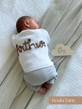 Personalised White Name Cardigan,Baby Gift, 2 of 8