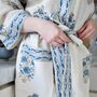 Blue Rose Waffle Cotton Dressing Gown, thumbnail 3 of 4