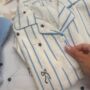 Christmas Pyjama Gift Set – Striped With Bow Details Plus Soft Blue Eye Mask – Ideal For Her And Teens, thumbnail 6 of 9