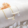 Asymmetric Pearl Bar Initial Necklace, thumbnail 4 of 10