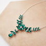 Emerald Green Floral And Leaf Necklace, thumbnail 3 of 3