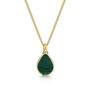 Men's Teardrop Malachite Urn Necklace 18 K Gold Plated Silver, thumbnail 1 of 5