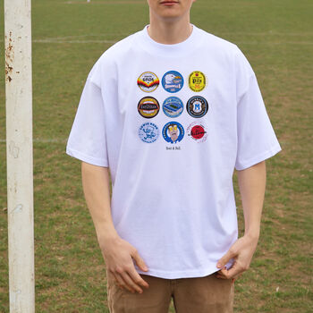 Brighton Football Beer Mats Oversized T Shirt, 5 of 10