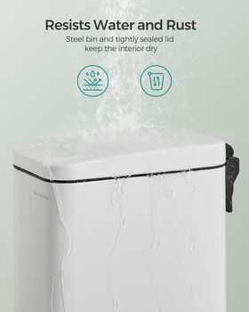 Slim Pedal Bathroom Bin With Soft Close Lid, 4 of 7