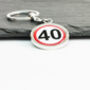 40 Speed Sign Birthday Keyring, thumbnail 2 of 2