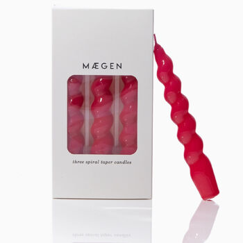 Set Of Three Bright Spiral Taper Candles, 2 of 4