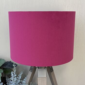 Ava Fuchsia Pink Velvet Double Sided Flower Lampshade, 4 of 9