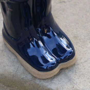 Personalised Blue Welly Boot Planter, 7 of 7