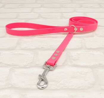 Waterproof Dog Collar And Lead Set Neon Pink, 3 of 3