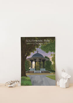 Southwark Park London Travel Poster Art Print, 2 of 8