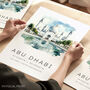 Abu Dhabi City Landmark Travel Print, thumbnail 1 of 7