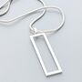 Recycled Silver Vertical Frame Necklace, thumbnail 5 of 5