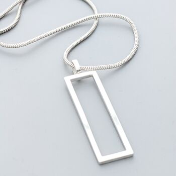 Recycled Silver Vertical Frame Necklace, 5 of 5
