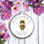 Personalised Cute Child Bee Hearts Decoration, thumbnail 2 of 2