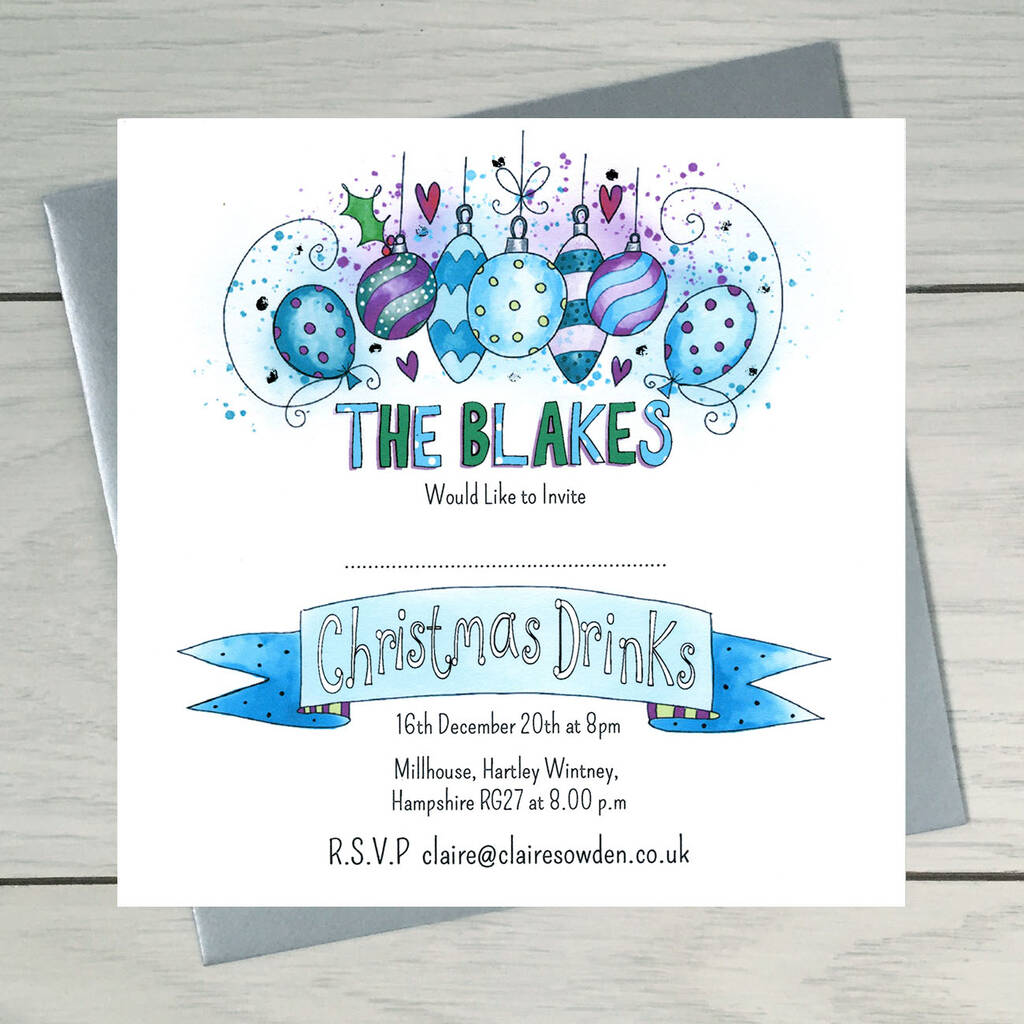 Christmas Bauble Party Invitation, 1 of 2