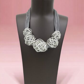 Metal Ball Statement Necklace With Magnetic Fastening, 2 of 3