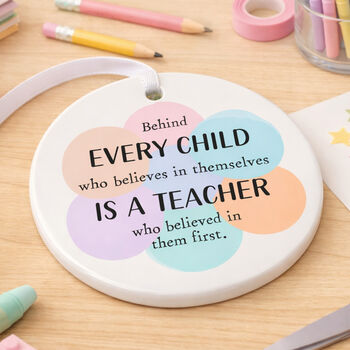 Personalised Thank You Teacher Porcelain Bauble Gift, 3 of 4