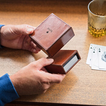 Personalised Leather Playing Cards Gift Set, 6 of 9