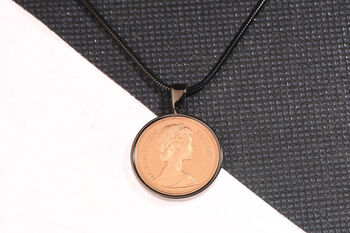 1976 50th Birthday Decimal One Penny Coin Pendant, 4 of 5