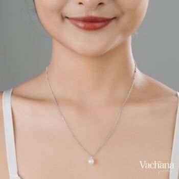 Natural Pearl Satellite Chain Gold Vermeil, Rhodium Necklace, 2 of 8