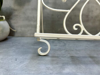 34cm White Distressed Metal Cookbook And Recipe Stand, 8 of 12