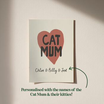 Personalised Cat Mum Print, 3 of 11