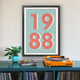 1988 Personalised Year Typography Print, thumbnail 3 of 11