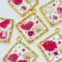 Square Pendant Necklace With Poppies And Gypsophila, thumbnail 3 of 7