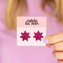 Star Stud Earrings In Hot Pink Glitter, thumbnail 1 of 4