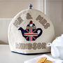Personalised Union Jack Flag Tea Pot Cosy Gift, thumbnail 1 of 12