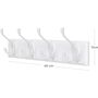 Wall Mounted Coat Rack With Four Tri Hooks, thumbnail 6 of 7