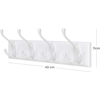 Wall Mounted Coat Rack With Four Tri Hooks, 6 of 7