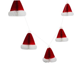 Christmas Honeycomb Santa Hat Garland, 2 of 2