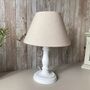 30cm White Wooden Table Bedside Lamp With Shade Country Style Décor, thumbnail 1 of 8