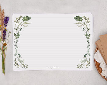 A4 Landscape Letter Writing Paper With Botanical Leaf Design, 2 of 5