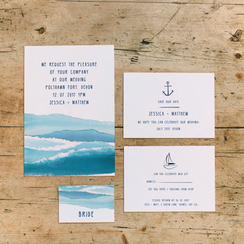 Nautical Sailing Beach Wedding RSVP Cards, 4 of 4