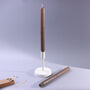 G Decor Velluto Marrone Set Of Two Extra Tall Dinner And Taper Candles In Dark Chocolate Brown With Ribbed Velvet Matte Finish, thumbnail 1 of 3