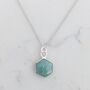 The Hexagon Amazonite Silver Gemstone Necklace, thumbnail 3 of 5