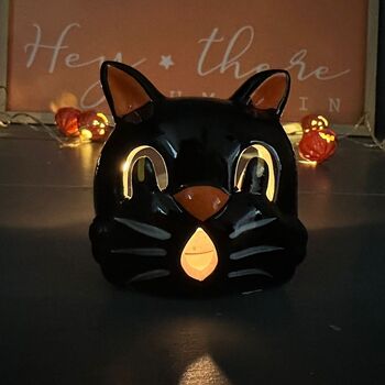 Ceramic Cat Halloween Tealight Holder, 2 of 2