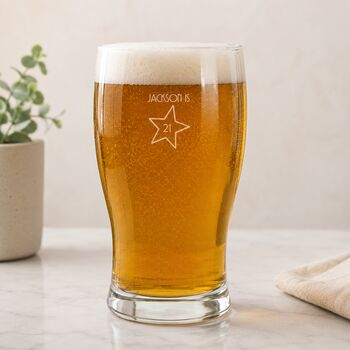 Personalised Engraved Pint Glass For 21st Birthday Gift, 8 of 11