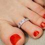 925 Silver Colourful Heart Stone Bohemian Toe Ring, thumbnail 8 of 8