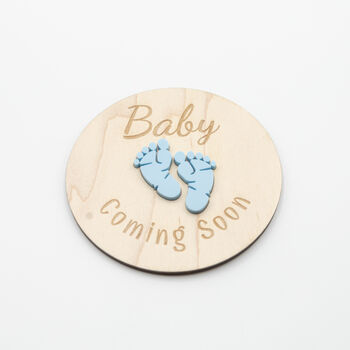 Engraved Baby Coming Soon Plaque Acrylic Keepsake, 9 of 12
