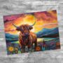 Highland Cow Textured Glass Chopping Board, thumbnail 7 of 8